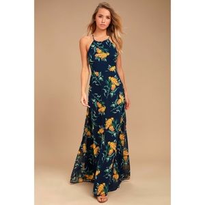 NWT Lulu’s Adventure Seeker Maxi Navy/Mustard